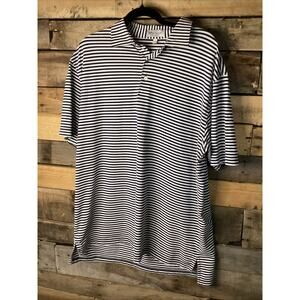 peter millar summer comfort navy/ white striped polo men’s size large